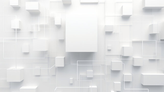 White square shape abstract technology concept