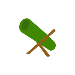 Bamboo Cannon or Meriam Buluh vector illustration. Malaysian traditional cannon made of bamboo wood during Ramadhan.