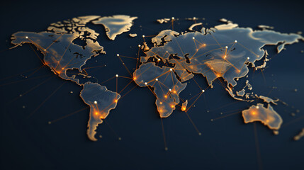 Obraz premium World map with Location marking pin