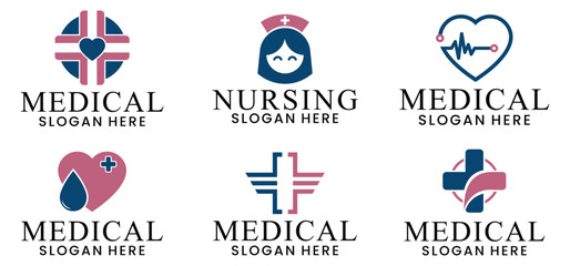 set vector medical logo for healthcare symbol