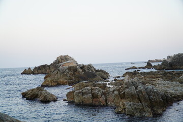 Fototapeta na wymiar Dolsan Mountain on the sea at the port of Jangho, Samcheok, Naples in the East.