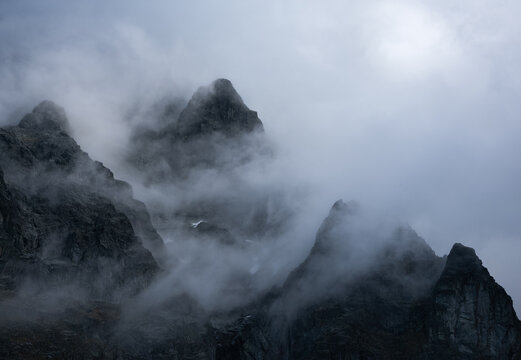 High Tatras Peaks in Clouds