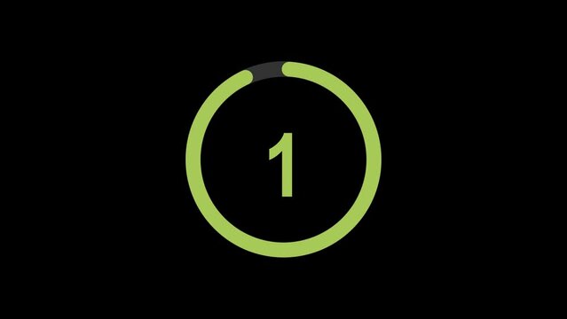 animated countdown timer five seconds to zero. futuristic rotating circles digital countdown timer with transparent background.