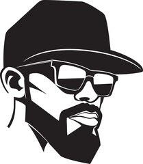 Sunny Strut Vector Logo Design of a Stylish Man Chic Caps and Shades A Vector Logo Symphony