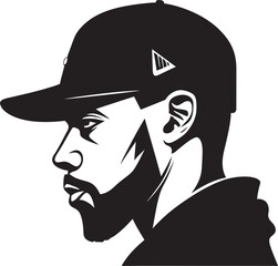 Cool Cap Chronicles A Stylish Vector Logo Adventure Shading the Future Man in Cap and Sunglasses Vector Icon