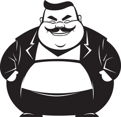 Plump Power Iconic Vector Logo for Obesity Advocacy Full Figure Frontier Black Vector Logo for Awareness
