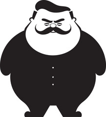 Full Figure Frontier Black Vector Logo for Awareness Hefty Harmony Logo Design of a Stout Man in Black