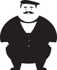 Chonky Champion Black Vector Logo for Obesity Awareness Curves Unleashed Fat Man Icon in Dark Vector