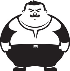 Curvy Crusader Iconic Black Logo of a Chubby Figure Obese Oracle Vector Logo for Weight Issues Awareness