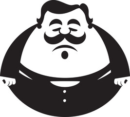 Svelte Chubster Dark Vector Logo of a Stylish Fat Man Curves Unleashed Logo Design for Obesity Awareness