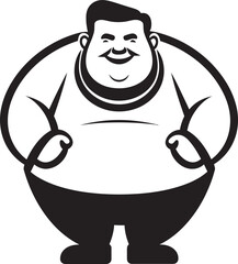 Plump Persona Stylish Vector Logo for Obesity Awareness Chonky Charm Dark Icon Illustrating Weight Issues