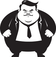 Chubby Couture Dark Icon for Obesity Advocacy Sleek Chonk Stylish Black Logo of a Plump Figure