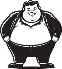 Pudgy Prowess Black Icon Emphasizing Weight Issues Rotund Rhapsody Vector Logo for Plumpness Awareness