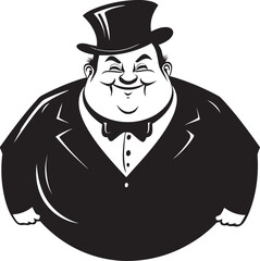 Plump Persona Vector Logo for Obesity Awareness Obesity Odyssey Dark Icon Illustrating Weight Issues