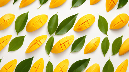 Fototapeta na wymiar Creative layout made of mango on white background