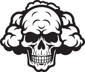 Ephemeral Elegance Skull Vector in Cloud Design Hazy Haunt Cloud Shaped Black Skull Symbol