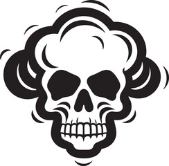 Nebulous Nexus Cloud Shaped Skull Icon Design Obsidian Omen Black Logo with Skull in Cloud