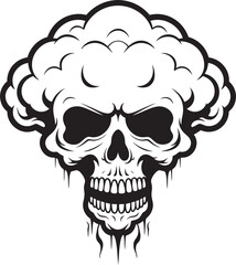 Enigmatic Evanesce Black Logo with Skull Cloud Ephemeral Elegance Skull Vector in Cloud Design