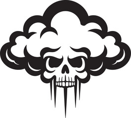 Etheric Enigma Cloud Shaped Skull Emblem Design Nebula Nectar Vector Skull in Cloud Icon