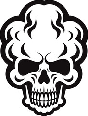 Dark Nebula Black Logo with Skull Cloud Enigmatic Evanesce Vector Skull in Cloud Design