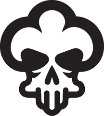 Hazy Haunt Cloud Shaped Black Skull Symbol Ethereal Enigma Vector Logo with Cloudy Skull