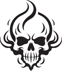 Obsidian Omen Black Logo with Skull in Cloud Nimbus Nocturne Cloud Shaped Skull Vector Emblem