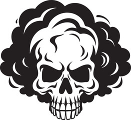 Nimbus Nocturne Cloud Shaped Skull Vector Emblem Enshrouded Eternity Black Skull Cloud Logo