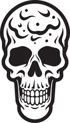 Fototapeta premium Frozen Phantasm Ice Cream Skull Cone Design Cone of Shadows Black Skull Emblem in Ice Cream Shape