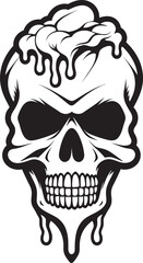 Cone of Cryptic Chills Black Skull Insignia Lethal Lick Ice Cream Cone Logo in Black