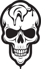 Icy Intrigue Ice Cream Cone Skull Logo Vector Cone of Cryptic Chills Black Skull Insignia - obrazy, fototapety, plakaty