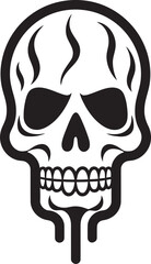 Chilling Cone Black Logo Design with Skull Cone Glacial Grin Ice Cream Cone Shaped Skull Icon