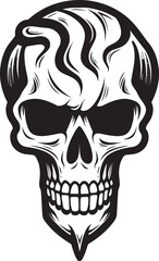 Skull Scoop Black Vector Logo with Cone Frozen Phantasm Ice Cream Skull Cone Design