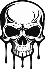 Ooze Odyssey Vector Slime with Melting Skull Inky Infiltrator Black Skull in Melting Slime Design