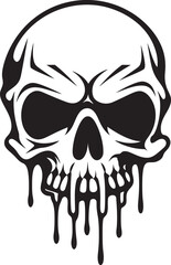 Shadowy Slop Black Slime Logo with Skull Drip Gooey Grin Melting Skull Slime Vector Emblem
