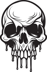 Inky Infiltrator Melting Skull Slime Vector Liquefied Legacy Black Slime Logo with Melting Skull