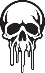 Liquefied Legacy Black Slime Logo with Melting Skull Shadowy Slop Melting Skull in Slime Design