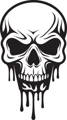 Shadowy Slop Melting Skull in Slime Design Gooey Grin Black Logo with Skull Slime
