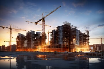 big apartment buildings under construction