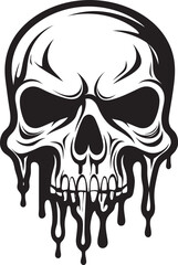 Sinister Seepage Vector Slime with Black Skull Viscous Vanquish Melting Skull Slime Emblem