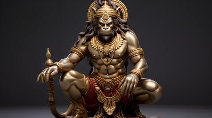 Fototapeta na wymiar lord hanuman Statue in various poses, generative AI