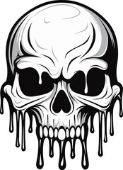 Gooey Grin Black Logo with Melting Skull Slime Cryptic Creep Melting Slime Skull Icon Vector