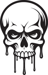 Sinister Seepage Vector Slime with Black Skull Viscous Vanquish Melting Skull Slime Icon Design