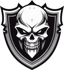 Defenders Emblem Skull Shield Icon in Black Phantom Sentinel Shield Shaped Skull Insignia