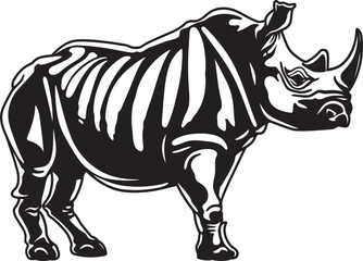 Daring Lines Rhino Skeleton Black Vector Design Prowess Unveiled Black Rhino Logo Structure
