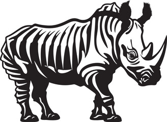 Fototapeta premium Vector Vigor Black Rhino Logo Framework Sculpted Strength Black Rhino Vector Emblem