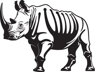 Abstract Prowess Black Rhino Vector Symbol Sleek Dominance Rhino Skeleton Black Icon