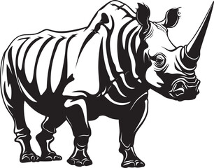 Dynamic Elegance Black Rhino Vector Concept Iconic Resilience Rhino Skeleton in Black
