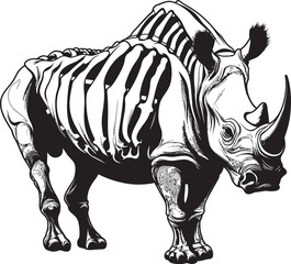 Vector Dynamics Black Rhino Logo Structure Bold Impressions Rhino Skeleton in Black Vector