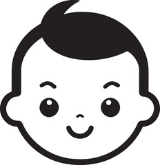 Cute Creations Black Vector Logo for Little Dreamers Lullabies in Lines Small Child Black Icon