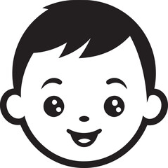 Joyful Jesters Child in Black Vector Icon Cute Chronicles Vector Logo for Little Legends